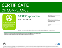Thumbnail of document WALLTITE® RSB GREENGUARD Certificate